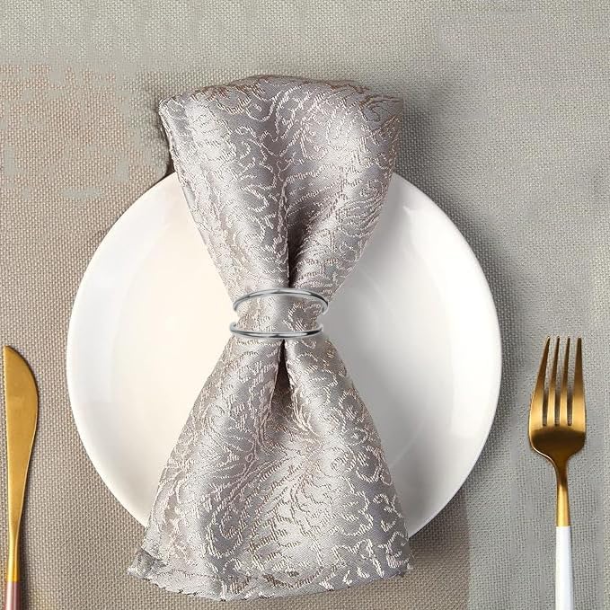 FORESRUM Silver Napkin Rings-12 PCS Metal Spiral Napkin Rings(Spiral) Napkin Holders Buckles for Family Dinner, Wedding, Party,Table Decorations - Image 5