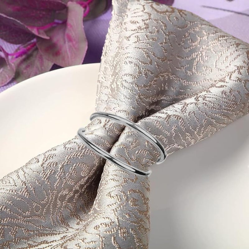 FORESRUM Silver Napkin Rings-12 PCS Metal Spiral Napkin Rings(Spiral) Napkin Holders Buckles for Family Dinner, Wedding, Party,Table Decorations - Image 4