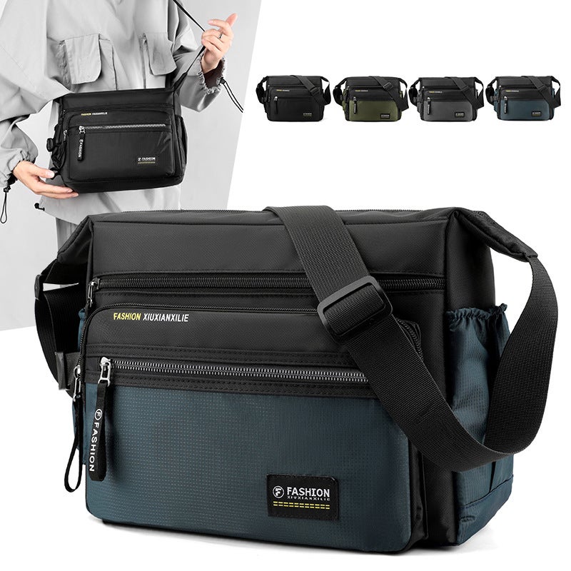New Men'S Shoulder Bag Multi-Layer Large Capacity Messenger Bag Men'S Fashion All-Match Men'S Lightweight Travel Waterproof Backpack - Image 2