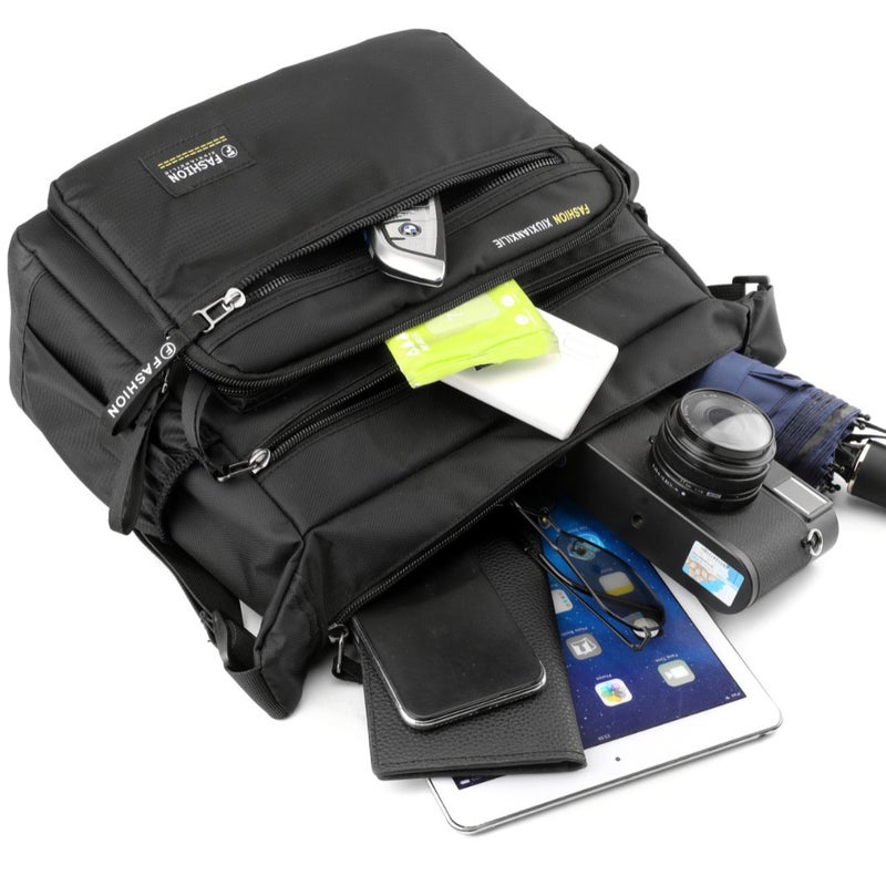 New Men'S Shoulder Bag Multi-Layer Large Capacity Messenger Bag Men'S Fashion All-Match Men'S Lightweight Travel Waterproof Backpack - Image 5