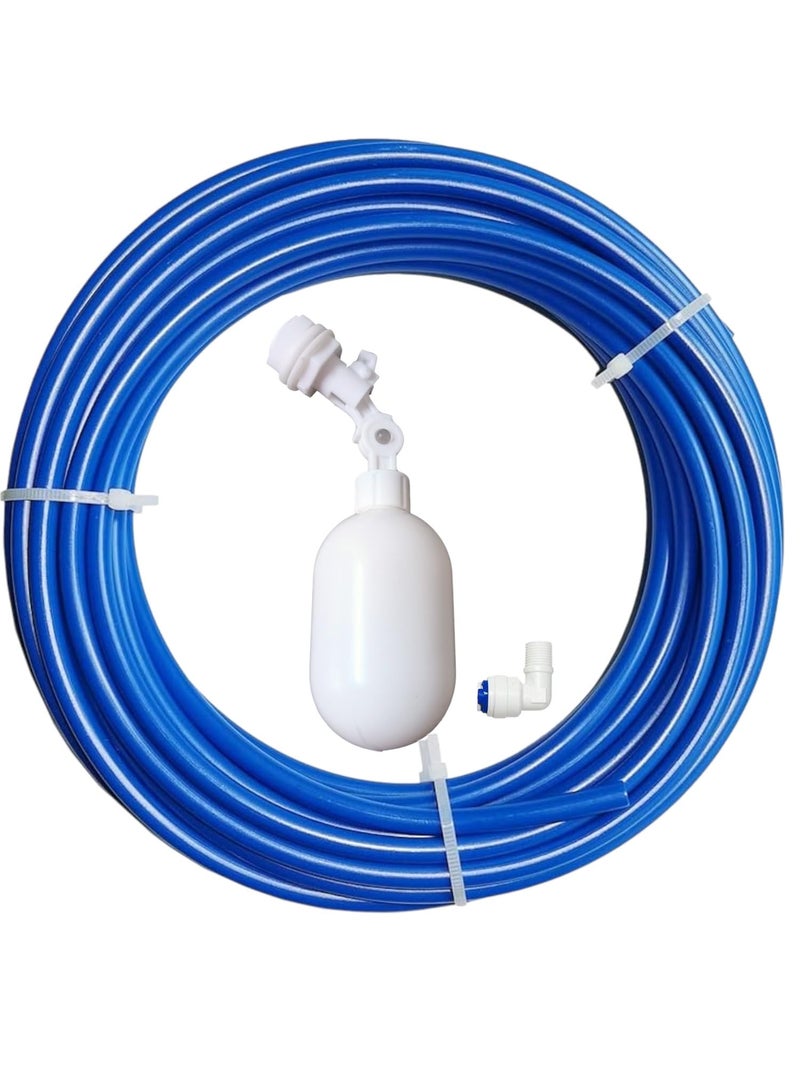 AQUALIQUID RO Float Ball Valve Shut off Float and 3 Meter Blue Pipe For Dispenser Pot (Dispenser float + 3 meter Blue pipe + 1 elbow) - Image 1