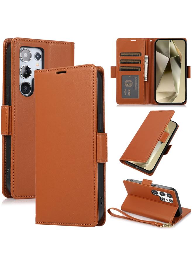 S-TOP Case For Samsung Galaxy S24 Ultra 5G Side Buckle RFID Anti-theft Leather Phone Case - Image 1