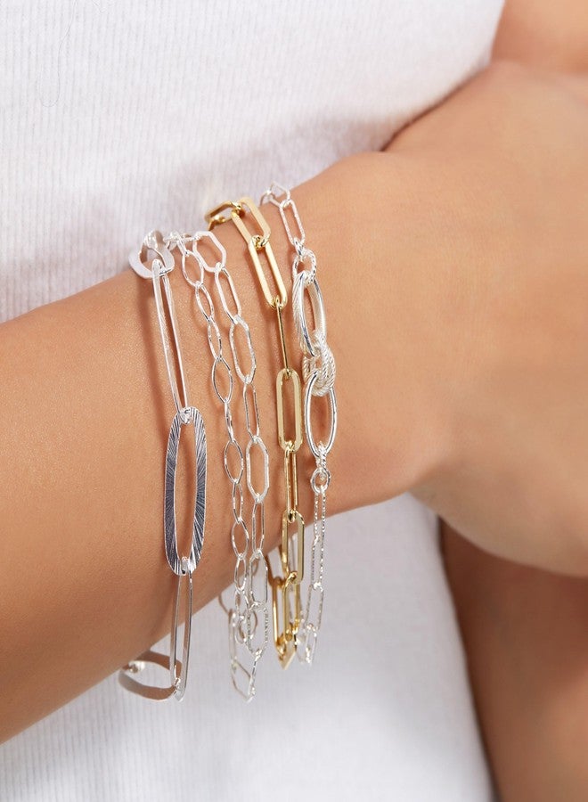 Silpada 'Golden Oval' Chain Bracelet in 14K Gold Plated Sterling Silver, 7 1/2" - Image 5