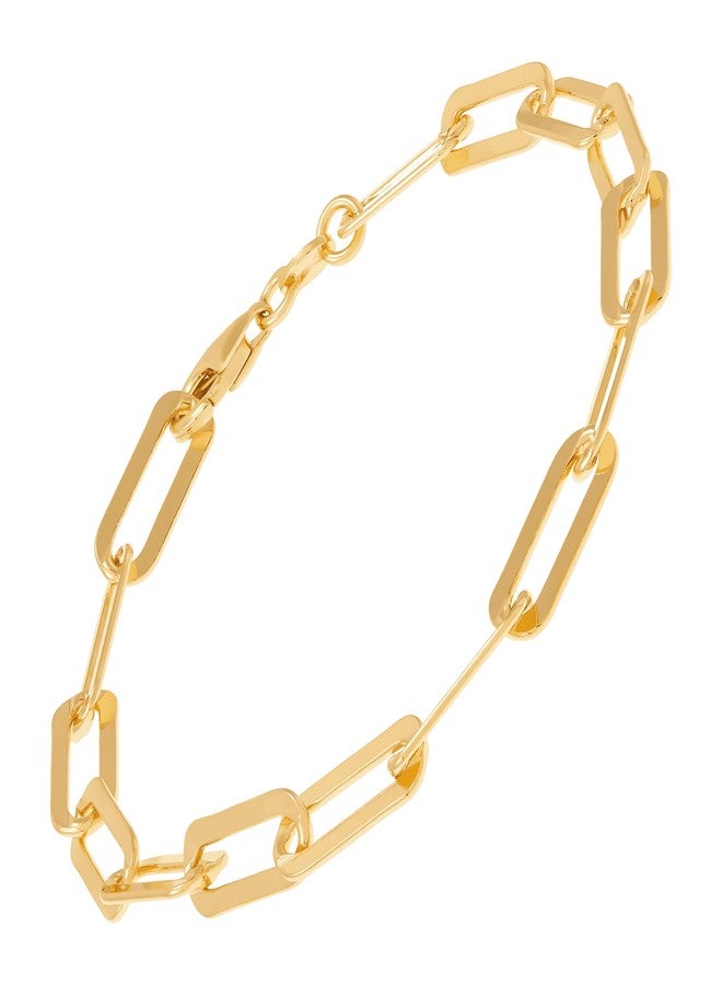 Silpada 'Golden Oval' Chain Bracelet in 14K Gold Plated Sterling Silver, 7 1/2" - Image 1