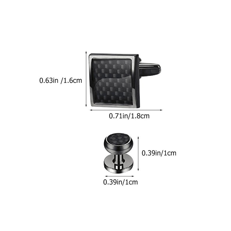 8pcs Wedding And Set Men Black Cuffs Links With Box For Wedding Party Groom Groomsmen Elegant Business Shirts Formal Events Tuxedo Accessories - Image 2
