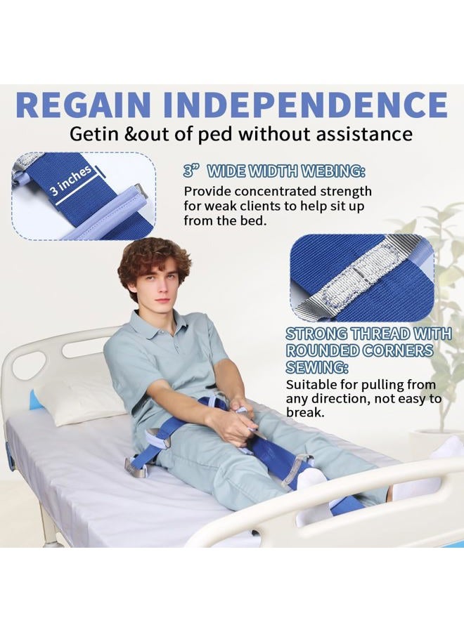 Ehucon Bed Ladder Assist Pull Ups Straps, Rope Ladder for Bed Assist with 8 Hand Loops (1pc,3” W x 65.35” H) - Image 2