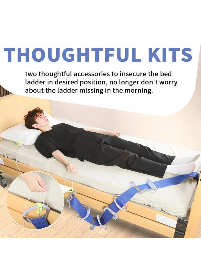 Ehucon Bed Ladder Assist Pull Ups Straps, Rope Ladder for Bed Assist with 8 Hand Loops (1pc,3” W x 65.35” H) - Image 4