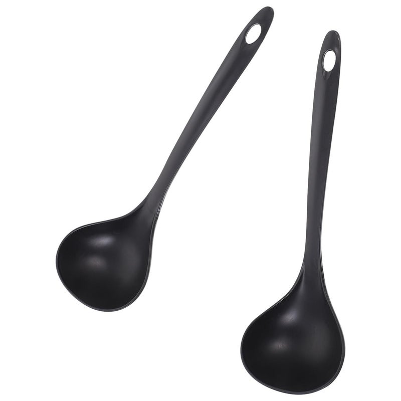 Long Handle Plastic Soup Ladles and Spoons 2 Piece Set for Ramen Wonton Stews and Sauces - Image 2