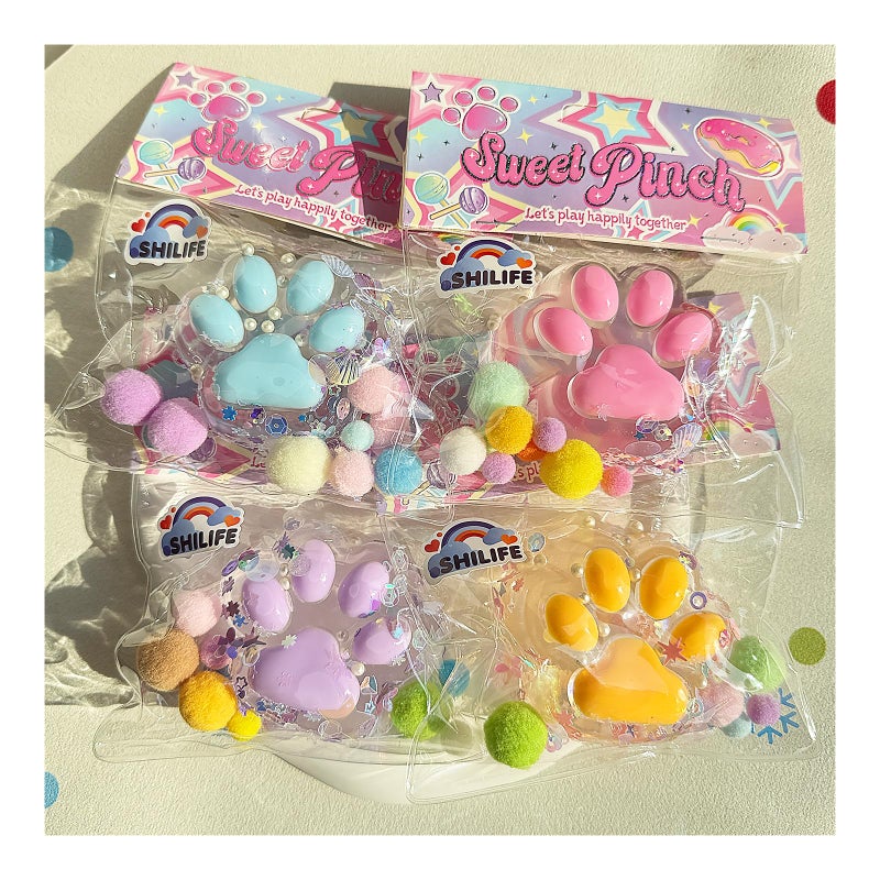SHILIFE Taba Squishy Crystal Cat Claw Random Color Kawaii Squishies PVC Toys Stress Relieving Fur Ball OPP Packaging GiftsSquishy Fidget Toys for Anxiety RelaxationPerfect Desk Accessory 1pcs - Image 3