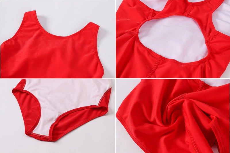 J·E Sterguard J.E Sterguard Athletic Girls' One Piece Swimsuit Have Lining Prevent Transparency Girls Bathing Suits Pro for Practice and Competition Girl Red Swimsuits Size 8 1286-7 - Image 5
