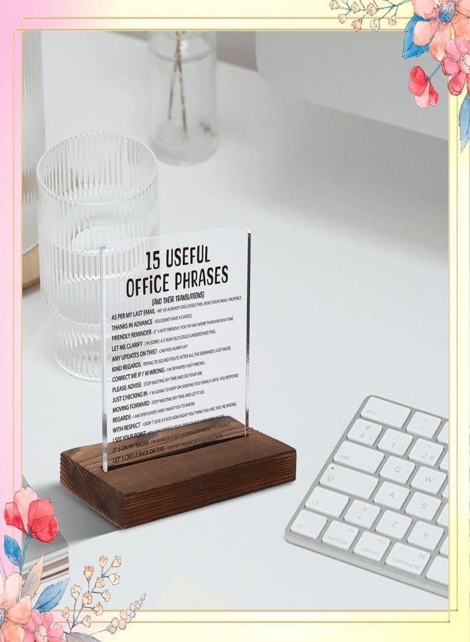 FOUGSTA Silly Office Gifts for Women, Humorous Office Gifts for Coworkers, Managers, Sarcastic Office Gifts for Coworkers, Managers,Modern Acrylic Desk Plaque, 10 x 10 x 1.5 cm,XXD63 - Image 2