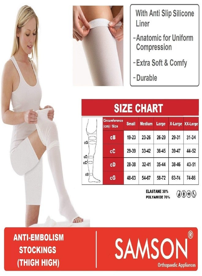 Samson Orthotics Samson Anti Embolism Stockings (Thigh High) (Pair) (AG) - Increased Blood Flow, Reduces Risk of Blood Clots, Prevents Veins from Expanding, (Ideal for Deep Vein Thrombosis (DVT)) (For Women & Men) (Size : Large) - Image 2