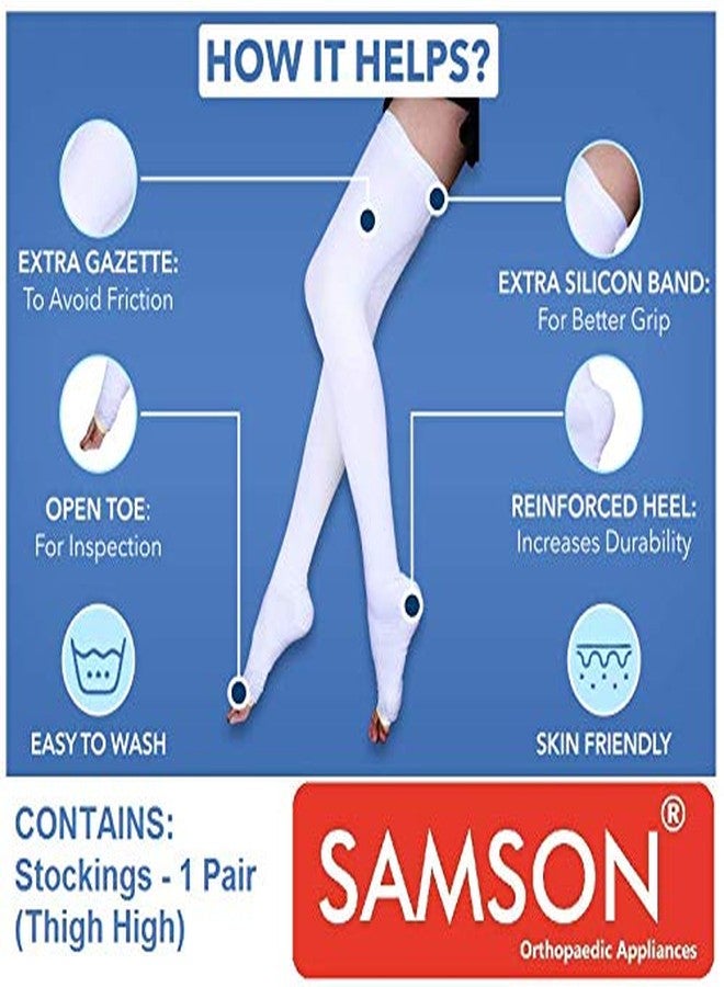 Samson Orthotics Samson Anti Embolism Stockings (Thigh High) (Pair) (AG) - Increased Blood Flow, Reduces Risk of Blood Clots, Prevents Veins from Expanding, (Ideal for Deep Vein Thrombosis (DVT)) (For Women & Men) (Size : Large) - Image 3