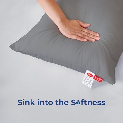 Zinnia Comfort Soft Microfiber Bed Pillows for Sleeping | Light Grey, Regular Size 16 x 24 Inches | Soft & Comfortable Set of Pillow for Home & Daily Use | Pack of 4 - Image 3