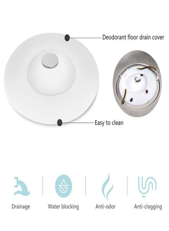 Leeonz Silicone Sink Strainer, 2 in 1 Drain Stopper & Hair Catcher, White, Modern, Polished Finish - Image 3