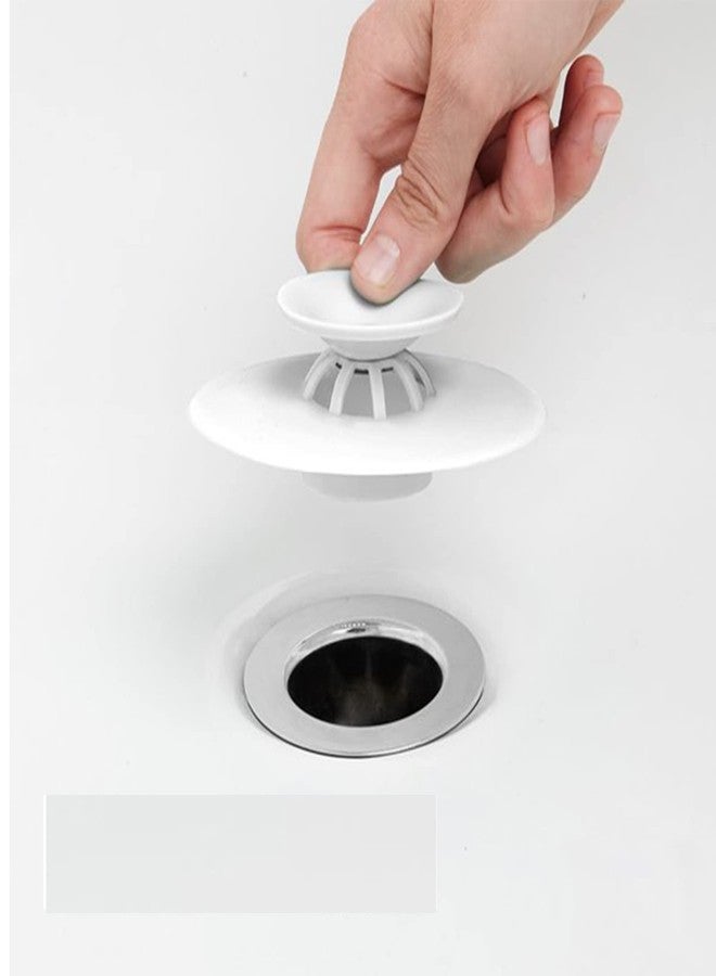 Leeonz Silicone Sink Strainer, 2 in 1 Drain Stopper & Hair Catcher, White, Modern, Polished Finish - Image 2