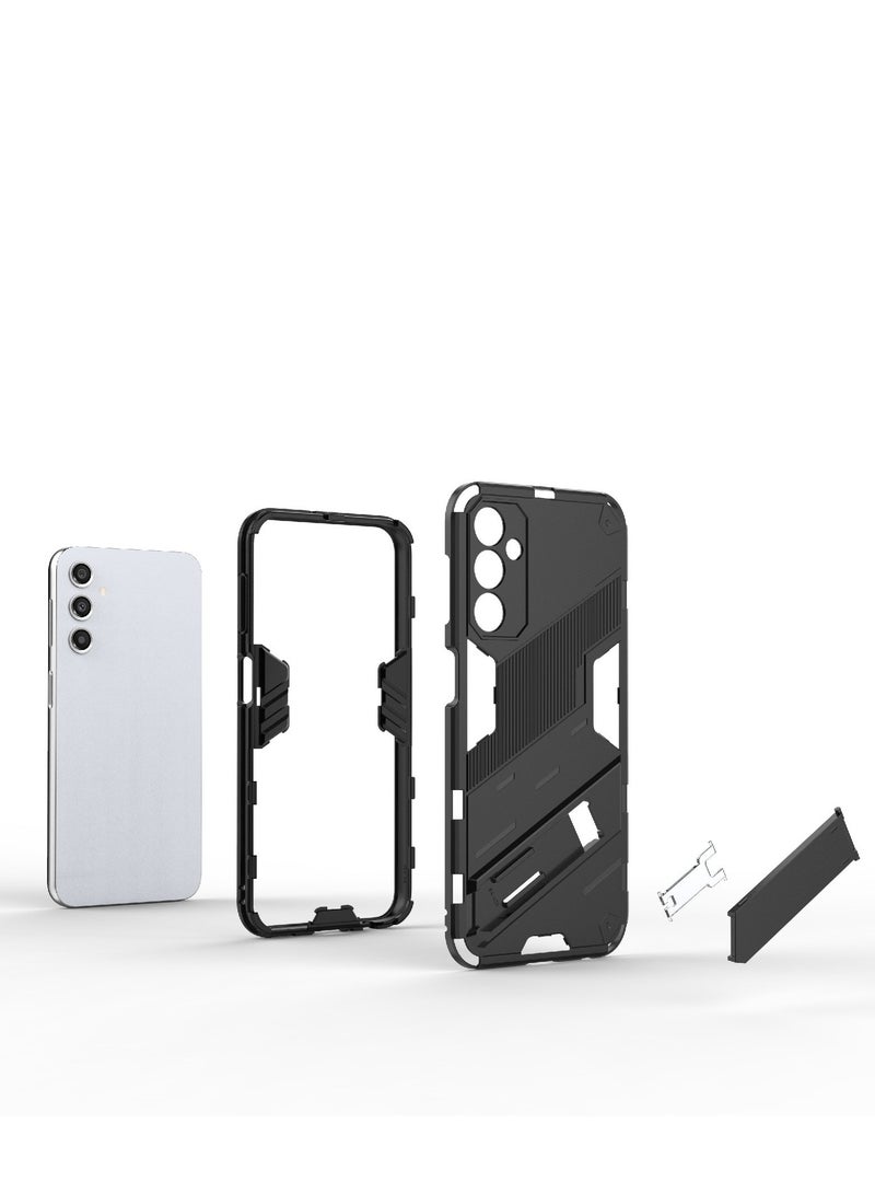 Punk Armor 2 in 1 PC Tpu Shockproof Phone Case with Invisible Holder For Samsung Galaxy A14 (white) - Image 5
