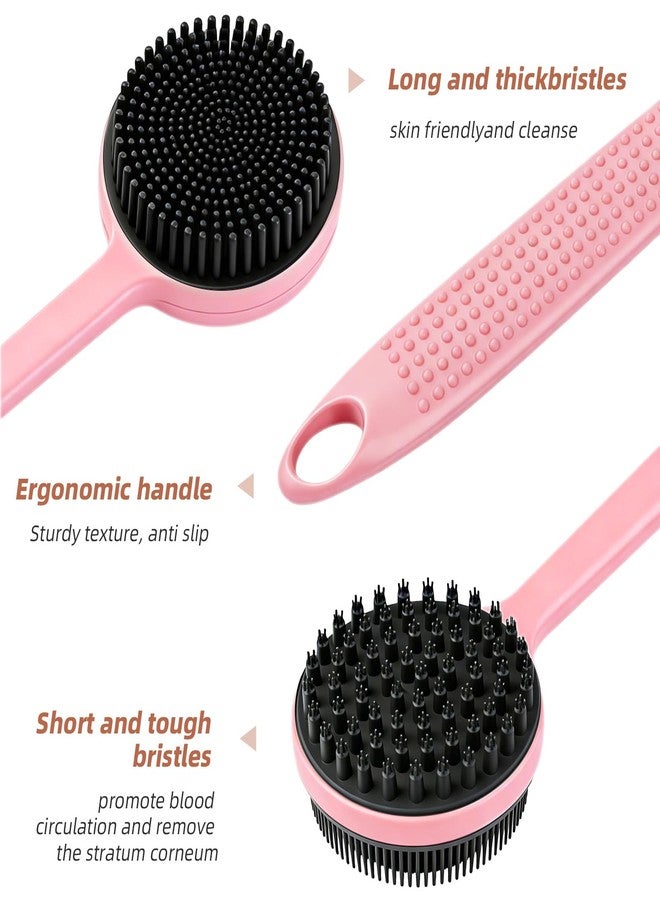 Jedroc 5 Pcs Silicone Body Scrubber, Easy to Bubble and Compact Bristles Back Scrubber for Shower, Used for Exfoliating Body Scrub Body Scrubber (Pink) - Image 4