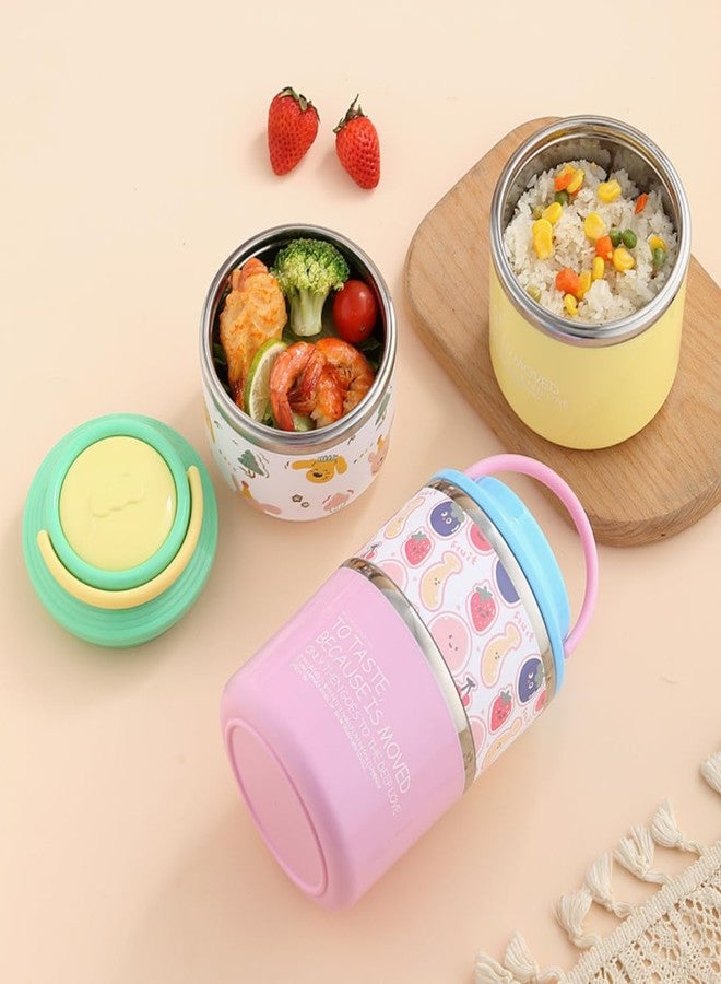 GAMAHA Double-Deck Food Grade Insulated Thermal Lunch Box Leak Proof Stainless Steel Cups with Lid, Ideal Tiffin Box for Meals, Lunch, Office, School, College – Fern (1060 ml) (Pink) - Image 2