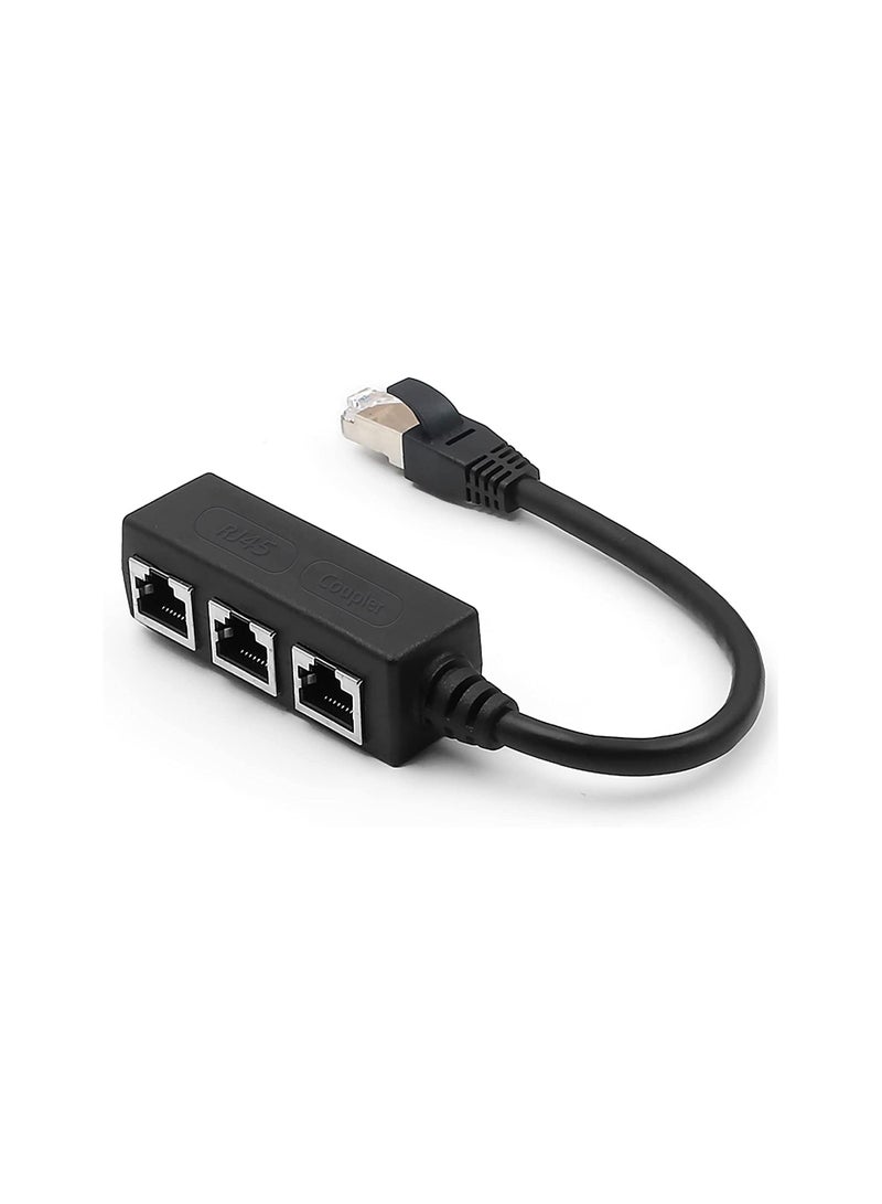 SYOSI RJ45 Ethernet Splitter RJ45 1 Male to 3 x Female LAN Ethernet Splitter Adapter Cable Suitable for Super Cat5 Cat5e Cat6 Cat7 LAN Ethernet Socket Connector Adapter - Image 1