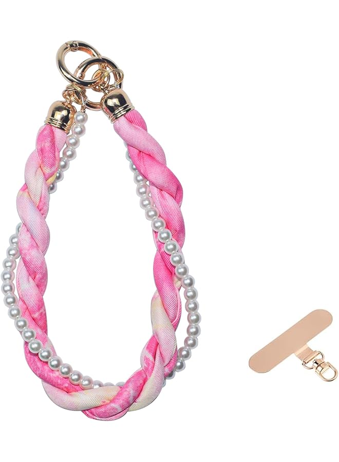 Green Tiger Beaded Phone Wrist Strap, Detachable Phone Wristlet with Tether Tab, Hands-Free Universal Cellphone Charm Bracelet Strap for Cell Phone Keys AirPods, Gift for Women Girls - Image 1