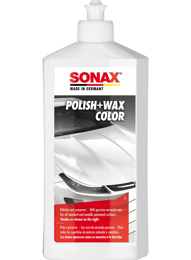 sonax Polish+Wax Color white Content: 500 ml Art. No.: 296000