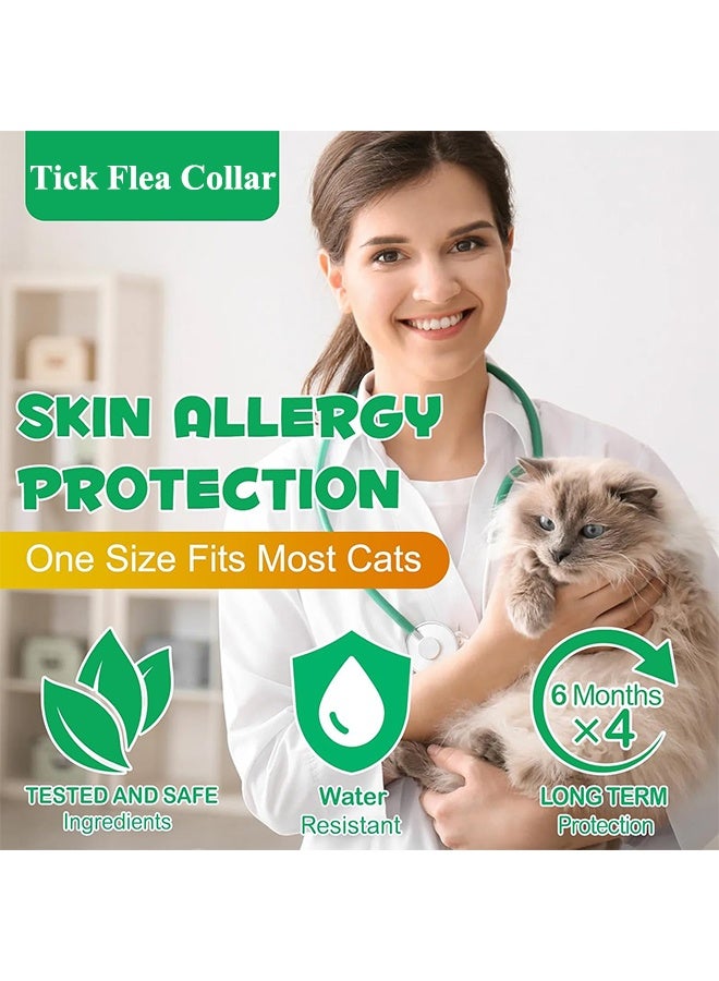طوق البراغيث للقطط، ضد اليرقات والبيض، حماية فعالة لمدة 8 أشهر، حماية من حساسية الجلد، ناعم ومريح، قابل للتعديل، مقاوم للماء - Image 3