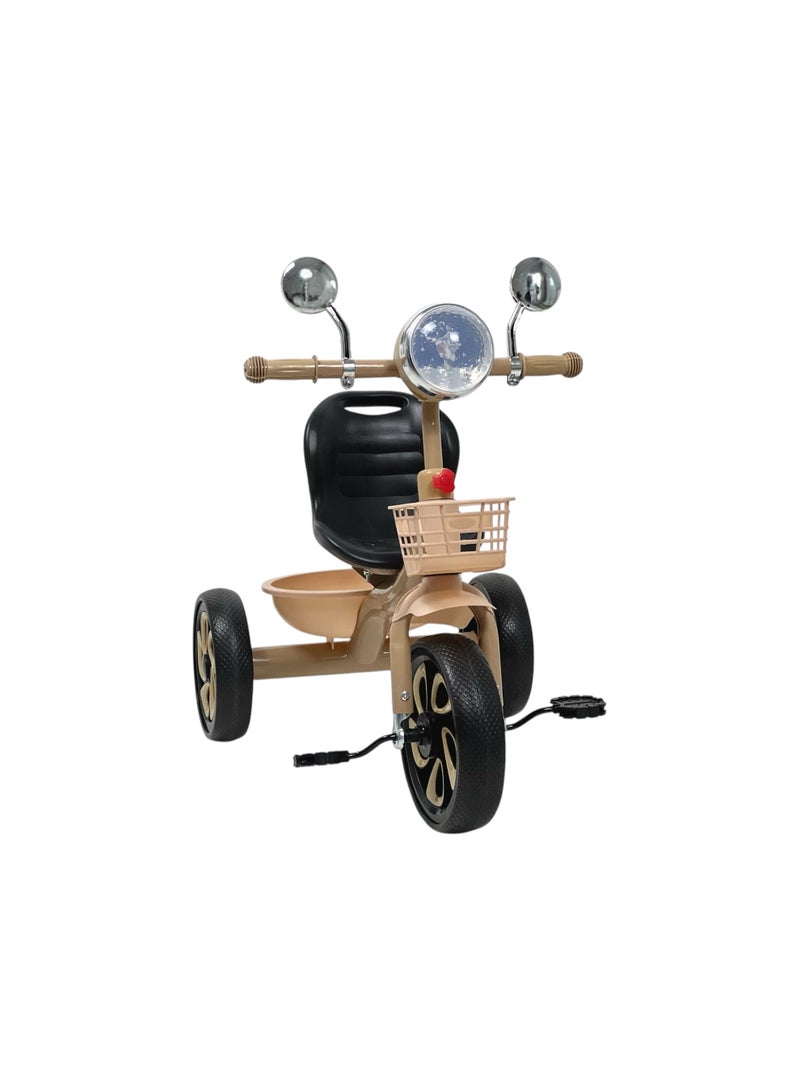 ALBADER Kids Three Wheel Tricycle with Music and Lights, Cartoon Ride On Trike Bike with Storage Basket, Stable Toddler Tricycle for Boys and Girls, Indoor Outdoor Ride On Toy for Kids 2-6 Years - Image 1