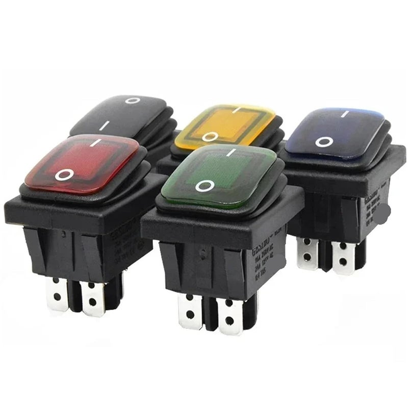 Heavy Duty Rocker Switch 30x22mm 12V 220V 16A 250VAC DPST 4 Pin ON Off Red Light 12 24V - Image 4