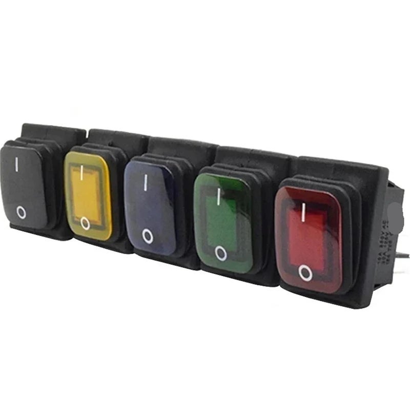 Heavy Duty Rocker Switch 30x22mm 12V 220V 16A 250VAC DPST 4 Pin ON Off Red Light 12 24V - Image 5