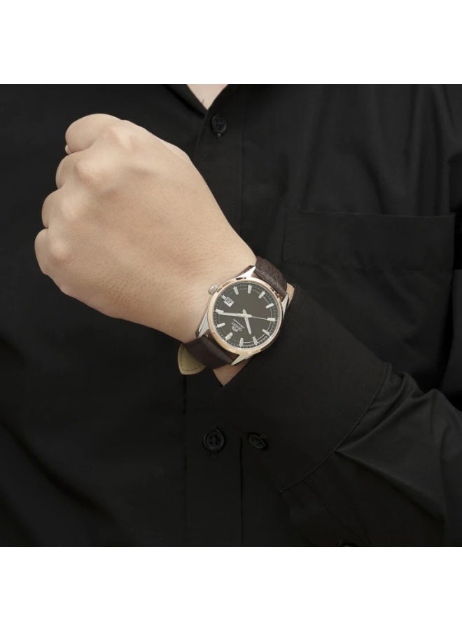 ORIENT Men Mechanical Contemporary "Stretto" Men's Watch RA‑AC0R03Y30B, 38.5 mm Brown Dial, Stainless Steel Case & Brown Leather Strap, Date, 50 M WR - Image 3