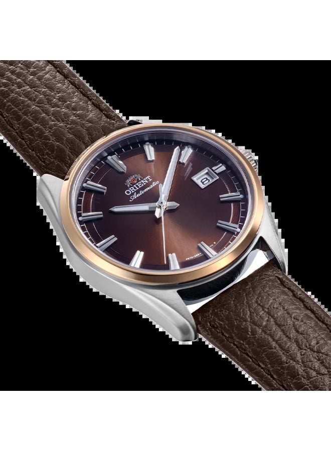 ORIENT Men Mechanical Contemporary "Stretto" Men's Watch RA‑AC0R03Y30B, 38.5 mm Brown Dial, Stainless Steel Case & Brown Leather Strap, Date, 50 M WR - Image 5