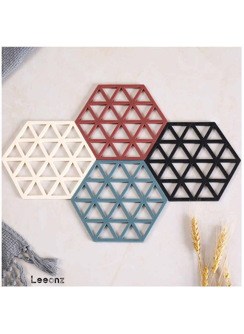 Leeonz Leeonz Cup Mat PVC Tea Coaster Non-Slip Placemat High Temperature Insulation Pad Hollow Pot Mat Bowl with Anti-hot Plastic Placemat A Set of Four Pieces Coaster for Drinks (Mix, Set of 6pcs)  - Image 4
