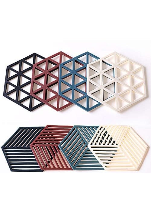 Leeonz Leeonz Cup Mat PVC Tea Coaster Non-Slip Placemat High Temperature Insulation Pad Hollow Pot Mat Bowl with Anti-hot Plastic Placemat A Set of Four Pieces Coaster for Drinks (Mix, Set of 6pcs)  - Image 2