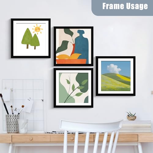 BESCRCL 12x12 Picture Frame Black Set of 6, Diamond Art Painting Frames Display Photo 10x10 or 12 x 12 without Mat, Wall Hanging Frame with Plexiglass - Image 2