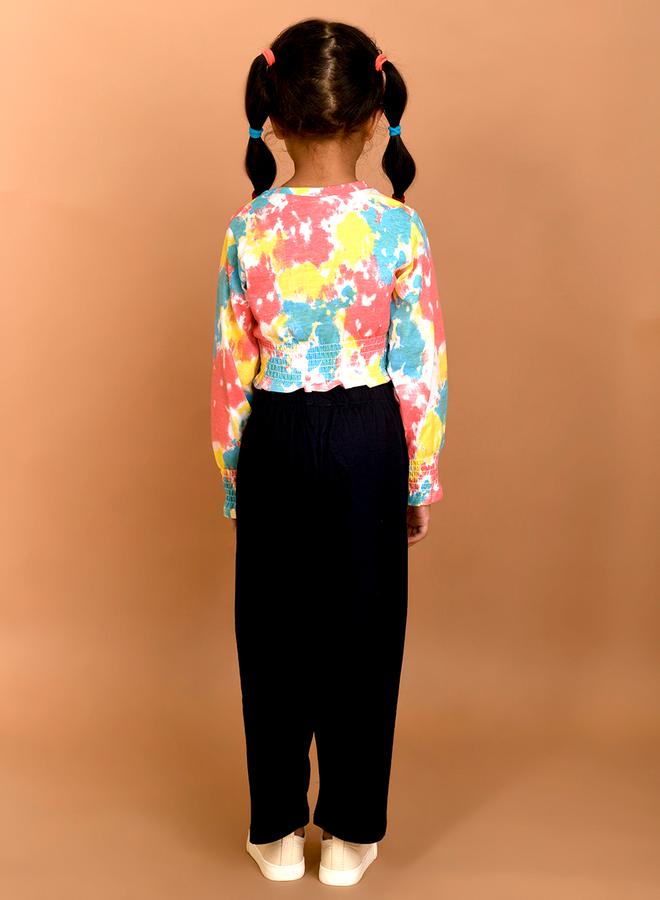 LILPICKS Tie Dye Print Crop Top & Pants Set by Styli  - Image 5