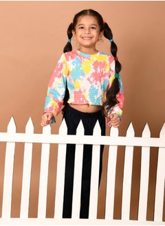 LILPICKS Tie Dye Print Crop Top & Pants Set by Styli  - Image 4