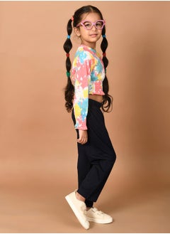 LILPICKS Tie Dye Print Crop Top & Pants Set by Styli  - Image 1