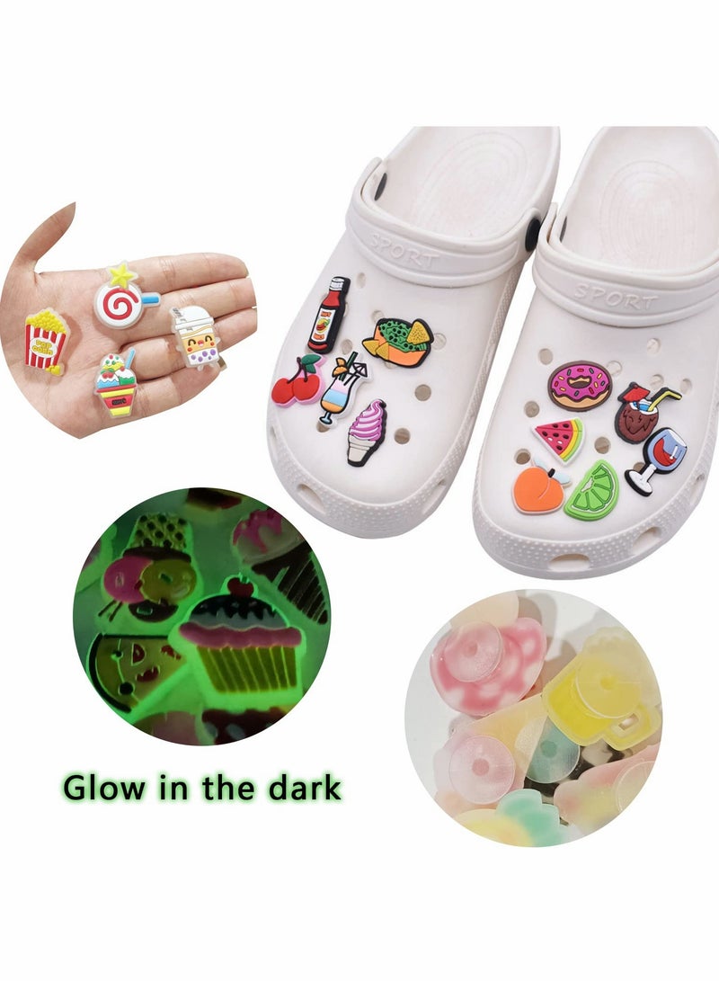 KASTWAVE Crocs Shoe Charms, Crocs Pins, Sandals Buckle Party Birthday Gift, Luminous Charms Bracelet Wristband Decorations for Adult Men Women Kids, 30 Shoe Charms+2 Wristband - Image 4