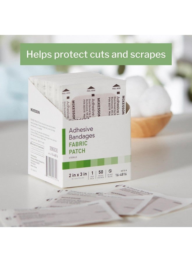McKesson Adhesive Bandages, Sterile, Fabric Patch, 2 In X 3 In, 50 Count, 1 Pack - Image 2