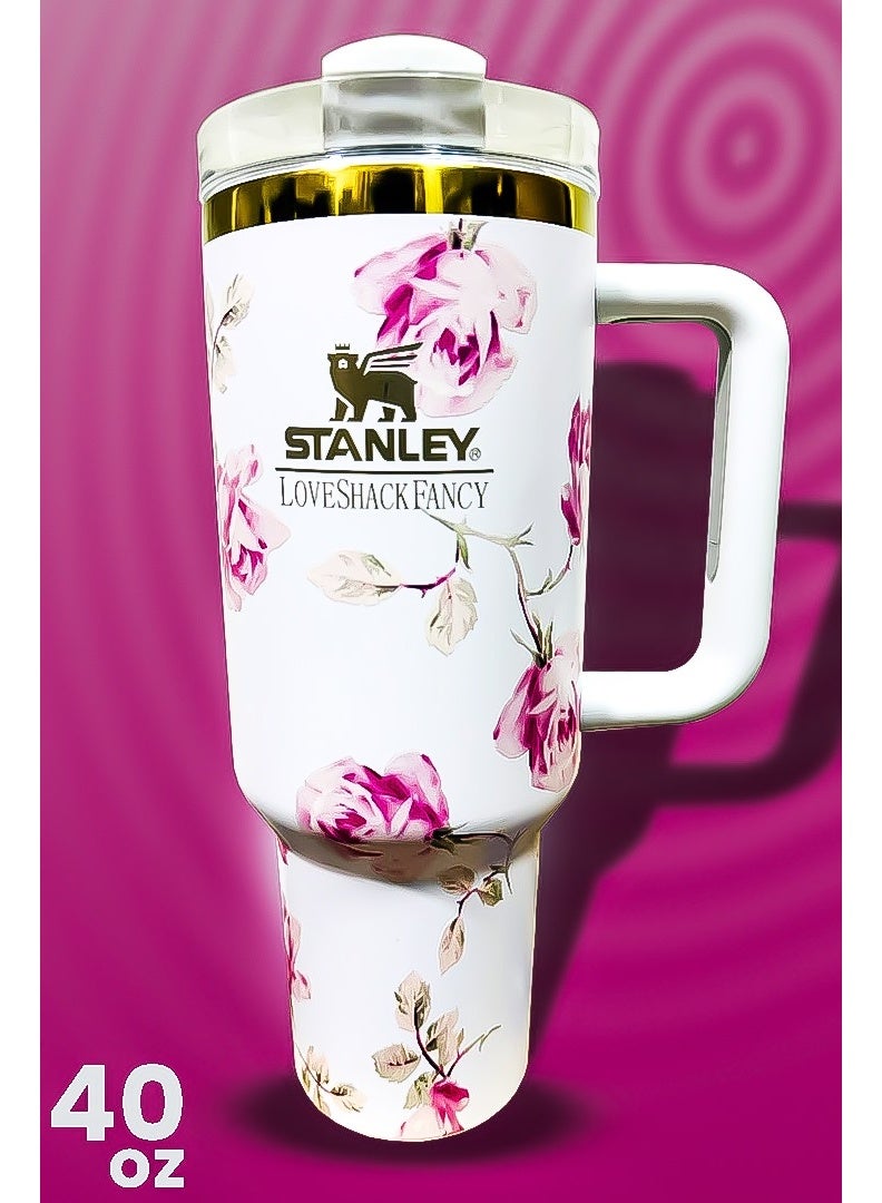 Stanley 40oz Tumbler Stainless Steel Travel Mug with Reusable Straw BPA Free Eco Friendly and Dishwasher Safe Built with Leakproof FlowState Lid and Double Wall Insulation to Keep Drinks Hot for 16 Hours and Cold for 24 Hours Slim Base Compatible with Most Car Cup Holders and Durable Ergonomic Handle for Easy Use at Home Work Travel or Outdoors - Image 1