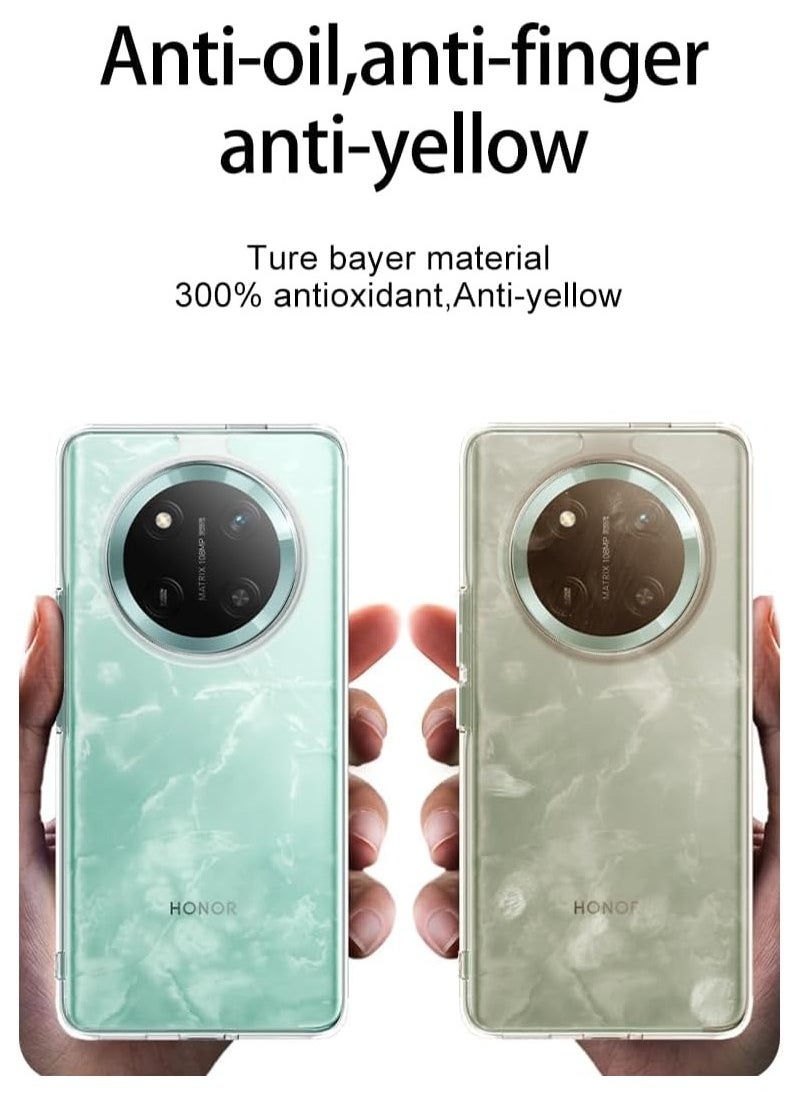 Generic - Magnetic Case Compatible with Honor X9c 5G Honor X60 Pro Matte Frosted Clear Transparent Case Airbag Anti-drop Hard PC Soft TPU Bumper - Image 1