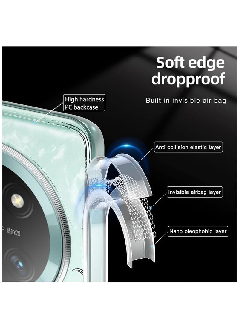 Generic - Magnetic Case Compatible with Honor X9c 5G Honor X60 Pro Matte Frosted Clear Transparent Case Airbag Anti-drop Hard PC Soft TPU Bumper - Image 1