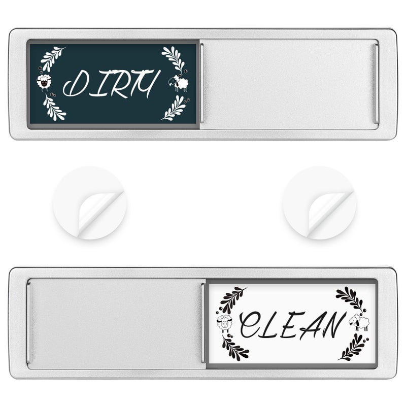 Cimkiz Dishwasher Magnet Clean Dirty Sign Shutter Only Changes When You Push It Non-Scratching Strong Magnet Or 3M Adhesive Options Indicator Tells Whether Dishes Are Clean Or Dirty (Deepblue) - Image 1