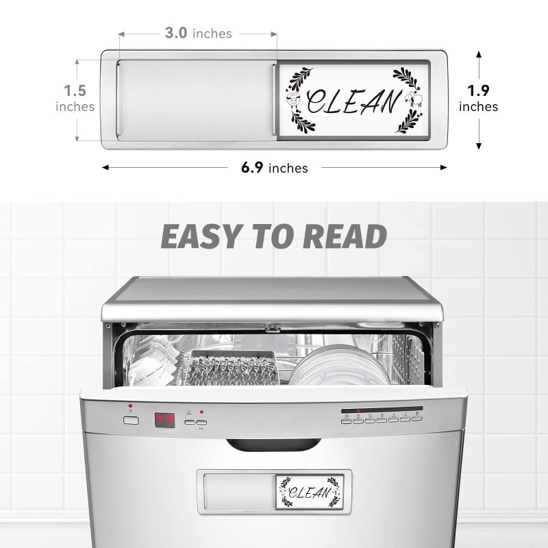 Cimkiz Dishwasher Magnet Clean Dirty Sign Shutter Only Changes When You Push It Non-Scratching Strong Magnet Or 3M Adhesive Options Indicator Tells Whether Dishes Are Clean Or Dirty (Deepblue) - Image 2