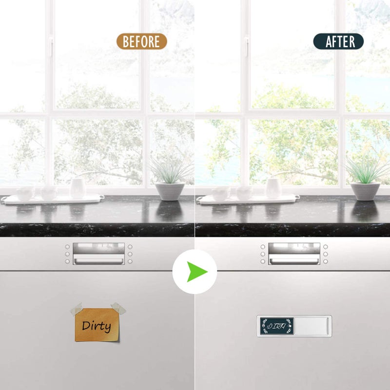 Cimkiz Dishwasher Magnet Clean Dirty Sign Shutter Only Changes When You Push It Non-Scratching Strong Magnet Or 3M Adhesive Options Indicator Tells Whether Dishes Are Clean Or Dirty (Deepblue) - Image 4