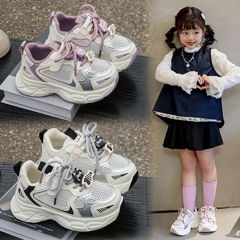 Children'S Sports Shoes 2025 Spring & Fall New Popular Fashion Internet Celebrity Soft Sole Dad Casual And Comfortable Sports Shoes Trend - Image 2