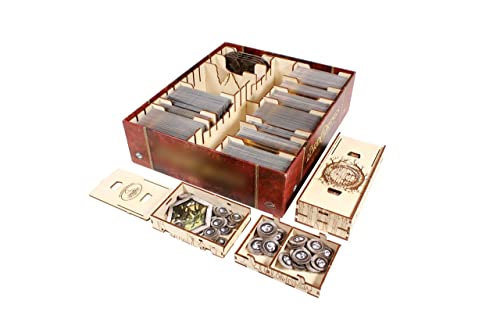 The Broken Token Game Organizer Compatible with The Lord of The Rings The Card Game Revised Core Set Wooden Game Organizing Box with Multiple Trays and Dividers - Image 1