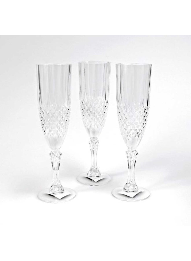 3-Piece Clear Glass Champagne Flute Set – Perfect for Parties and Special Occasions - Image 2