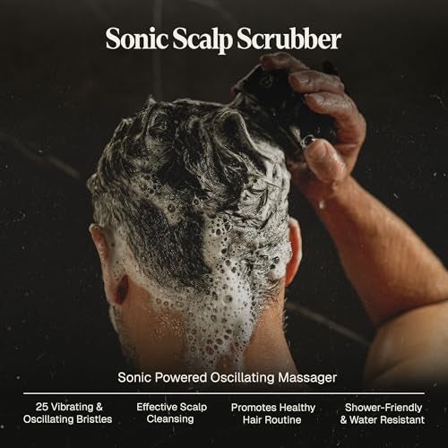 Black Wolf Sonic Scalp Scrubber Electric Hair Scalp Massager Brush with 3Speed Oscillation Rechargeable Shower Brush Head Scrubber with Soft Silicone Bristles for Deep Clean Exfoliation - Image 5